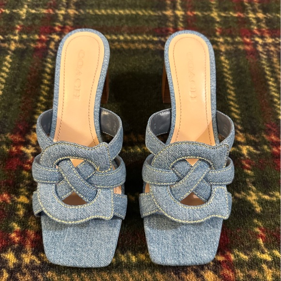 NWOT Coach Women's Nikki Slip-On Sandal in Indigo Denim - Picture 2 of 10
